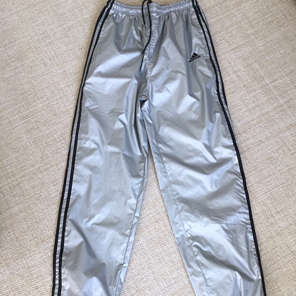 90s silver Adidas Track Pants